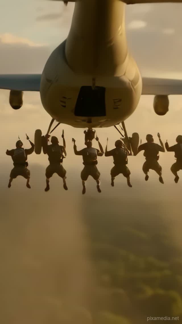 Leap Over Emerald Canopy - War & Military AI stock